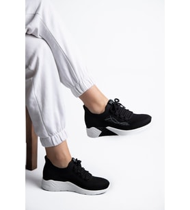 Guja 25y301 Kadın Taşlı Casual Sneaker Ayakkabı (Siyah)