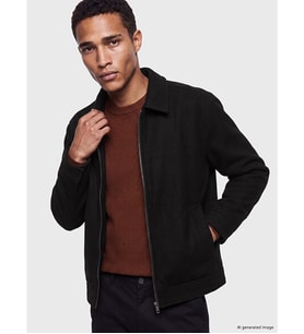 LCW Vision Siyah Regular Fit Gömlek Yaka Erkek Mont