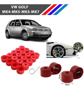 Otozet - VW Golf Bijon Civata Kapağı Kırmızı Renk 20 Adetli Set 17mm 1K06011739B9
