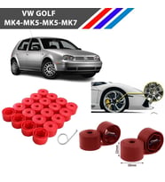 Otozet - VW Golf Bijon Civata Kapağı Kırmızı Renk 20 Adetli Set 17mm 1K06011739B9