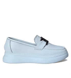 Missmamma Hakiki Deri Beyaz Loafer Ayakkabı