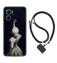 Xiaomi Redmi Note 11E Kılıf Resimli Boyun Askılı İpli Desenli Silikon Star Woman 1332