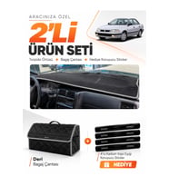 e-biz TOYOTA CARINA E T190 AİRBAGSİZ (1992-1997) Uyumlu Torpido + Deri Çanta - Siyah-Gri - TO009