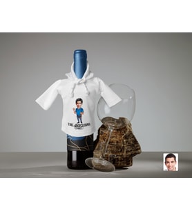 BK Gift Kişiye Özel Karikatürlü Mini Beyaz İçki Şişesi Tişörtü , Ev Bar Dekoru, Viski, Şarap, Votka, Rakı Şişesi Tişörtü, Ev Barı-11