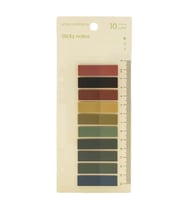 10 Renkli Cetvelli Şeffaf İndeks Sticker Retro Koyu Pastel Kitap İşaretleyici Yapışkanlı Not (200 Yaprak)