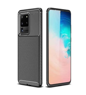 Samsung Galaxy S20 Ultra Karbon Desenli Negro Silikon Kılıf (Siyah)