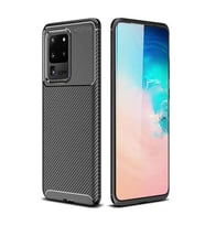 Samsung Galaxy S20 Ultra Karbon Desenli Negro Silikon Kılıf (Siyah)