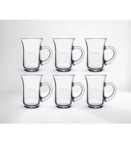 BK Gift Kişiye Özel İsimli 6'lı Keyif Kulplu Çay Bardağı Seti, Anneye Hediye, Arkadaşa Hediye, Ev Hediyesi (Beyaz)