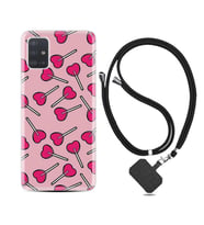 Samsung a71 A72 A73 A7 A9 2018 C7 C9 Kılıf Boyun Askılı Silikon Heart Lollipop 1414