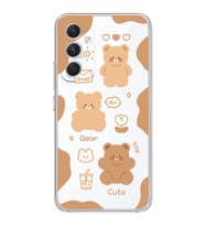 Samsung Galaxy A35 Uyumlu Cute Bear Tasarımlı Şeffaf Telefon Kılıfı