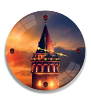 Galata Gu¨n Batımı Cam Saat - 40 cm