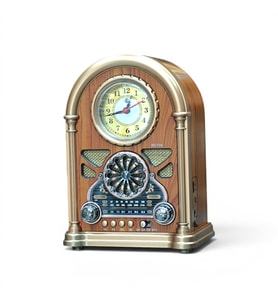 Nostaljik Trend Saatli Radyo,Bluetooth Ahşap Görünüm Nostalji Radyo
