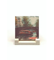 Amsterdam Görseli Baskılı Taş Masaüstlük 10X10