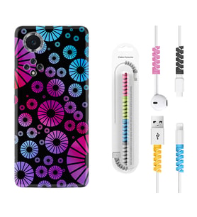 Huawei Nova Y70 Y90 Nova 9 SE  Kılıf Kablo Koruma Spiral Silikon Daireler 1751