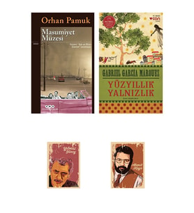 Masumiyet Müzesi Orhan Pamuk - Yüzyıllık Yalnızlık Gabriel Garcia Marquez - Defterli Seti (Krem)