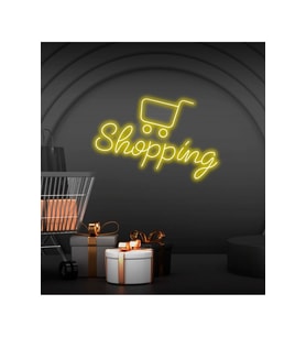 Shopping Yazılı ve Şekilli Neon Tabela