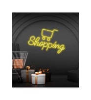 Shopping Yazılı ve Şekilli Neon Tabela