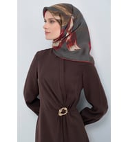Armine Saf İpek Sura Eşarp-2026 İlkbahar-Yaz- 95060D (Bordo-Kahve)