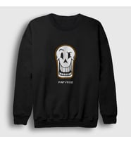 Presmono Unisex Siyah Face Papyrus Undertale Sweatshirt 31980tt