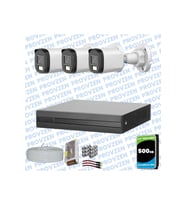 Provzen Dahua 3 Kameralı Full HD Fullcolor Mikrofonlu Güvenlik Kamerası