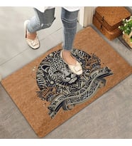 Valerine Life Pars Kedisi Welcome Hoş Geldiniz Kapı Önü Paspası 45x70cm (Kahverengi)