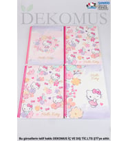 DEKOMUS İLE LİSANSLI HELLO KITTY 4 ADET A4 ÇİZGİLİ DEFTER OKUL SETİ A4 80 YAPRAK