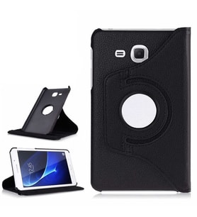 Samsung Galaxy Tab 4 T280 T283 T285 Kılıf 360 Dönebilen Standlı Case (Siyah)