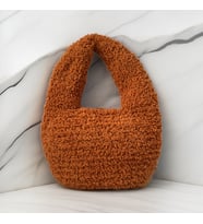 BYEhandmade El Yapımı Kiremit Renk Teddy El Çanta
