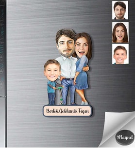 Kişiye Özel Aile Ahşap Magnet 26