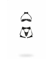 pilelistore Siyah Jartiyer Harness Suni Deri Fermuar Detaylı Bralet Takım - Brf1373 (Haki)