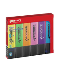 Penmark Fosforlu Kalem 6 Lı Karışık Neon Renk İşaretleme Kalemi (12 Adet 6 Lı Paket)