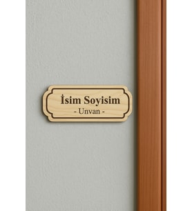 Lucena Ahşap Ofis Oda Kapı İsimliği Yönlendirme Tabelası Levhası Kişiselleştirilebilir