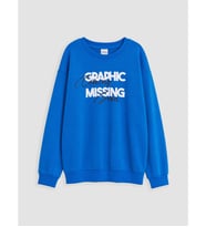 LCW Kids Mavi Baskılı Erkek Çocuk Sweatshirt