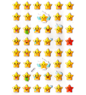 Sticker Kabartmalı A4 Boyutunda Stiker Defter, Planlayıcı Etiket-(lim517) - Yıldız Emoji