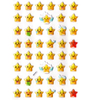 Sticker Kabartmalı A4 Boyutunda Stiker Defter, Planlayıcı Etiket-(lim517) - Yıldız Emoji