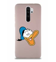 Xiaomi Redmi Note 8 Pro Soft Premier Kapak Donald Duck-E Tasarımlı Silikon Kılıf - Pudra (Şeffaf)