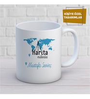 Kişiye Özel İsim Yazılabilir Harita Mühendisi Kupa Bardak