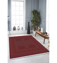 Bordo Yöresel Dokuma Pamuk Tabanlı Kaymaz Kilim KLM322