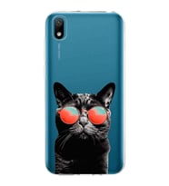 PrintiFy Huawei Y5 2019 ile Uyumlu 1mm Slim Fit Kedi 3 050d Baskılı Şeffaf  Kılıf