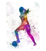 Futbol Futbolcu Silueti Oynayan Kız Tablo Ahşap Poster Dekoratif