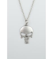 Punisher Cezalandırıcı Gümüş Kaplama Düz Zincir Kolye