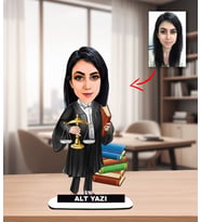 Kisiye Özel Karikatür Avukat Kadın Biblo,  Avukatlar Günü Hediyesi