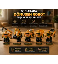 5’li Dönüşebilen İnşaat Araçları Robot Seti