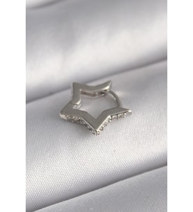 316L Çelik Gümüş Renk Zirkon Taş Detay Yıldız Model Tragus Piercing