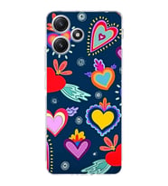 PrintiFy Xiaomi Redmi 12 ile Uyumlu Retro Color 3  Kamera Korumalı Şeffaf  Kılıf