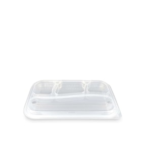 Kebap Kabı 4 Bölmeli Kapaklı Şeffaf 25'li