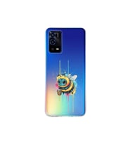 Oppo A55 ile uyumlu Splash arı tasarımlı şeffaf silikon kılıf