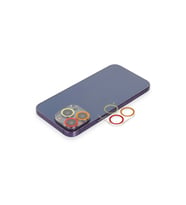 İphone 12 Pro Renkli Kamera Lens Koruma Cam - Turuncu-kırmızı
