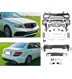 Mercedes W204 2011-2013 Gövde Kiti Donusum W205 PDCli Arka 00 00 Çıkış Panj Lu Egz Uçlu AMG M_A20421