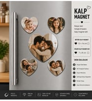 Kalp Fotoğraf Magneti Baba ve Çocuğa Kişiselleştirilebilir Sevgi Dolu Anı Hediyesi